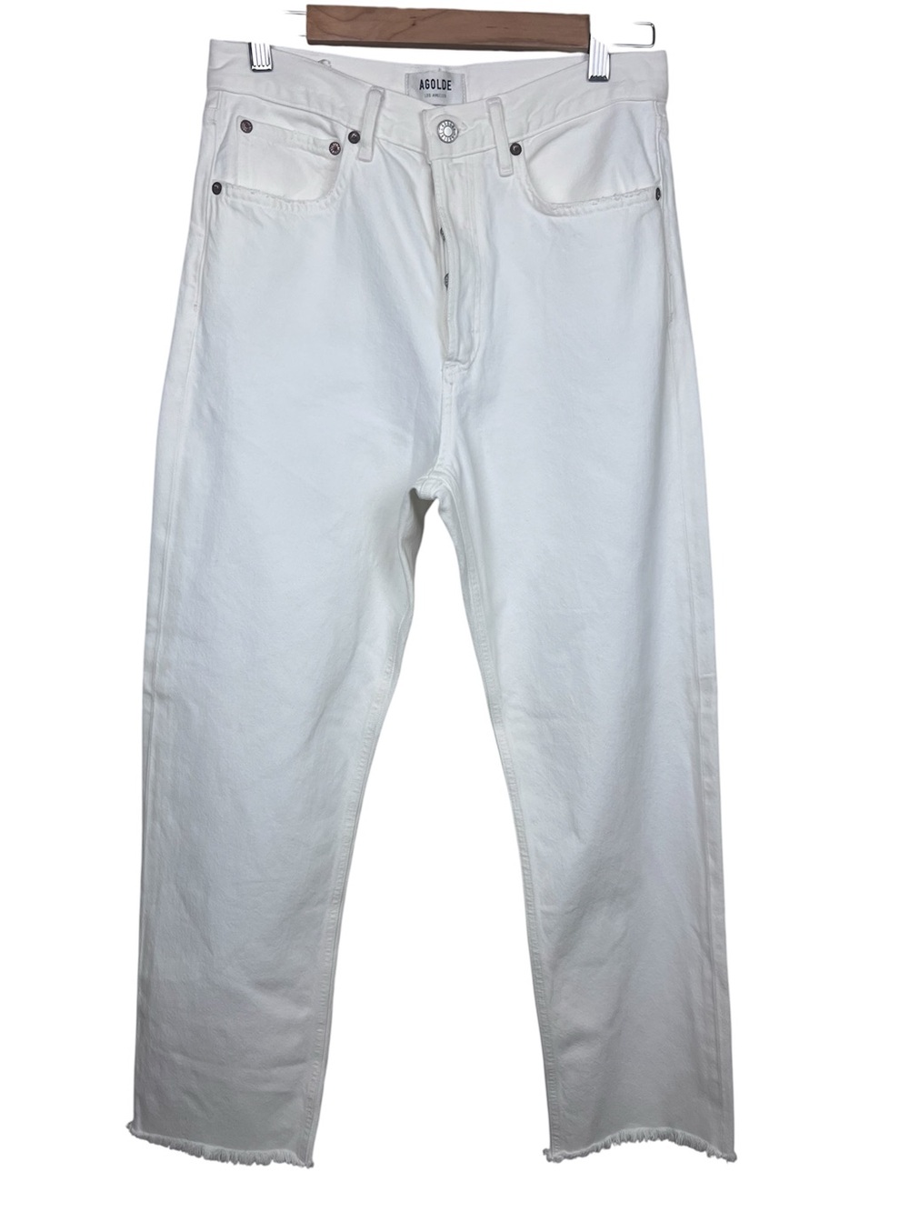 AGOLDE 90s Crop High- Rise Loose Straight Leg Jeans White Size 27